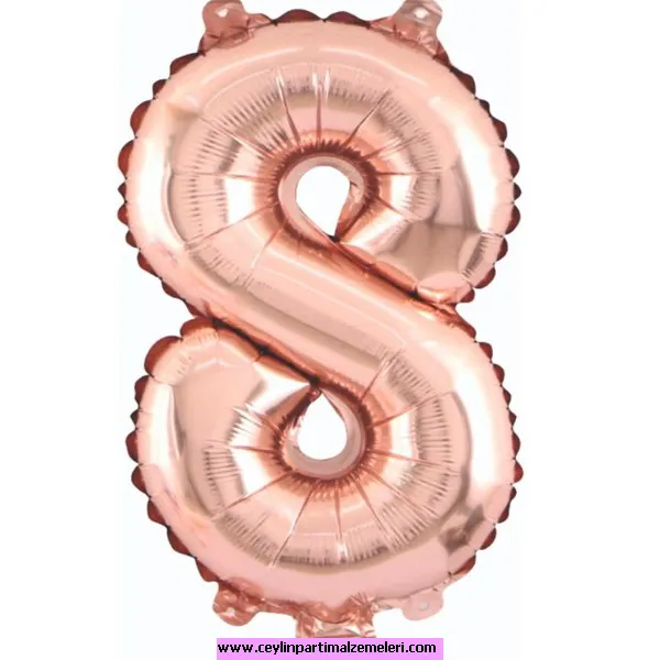 8 Rakam Rose Folyo Balon